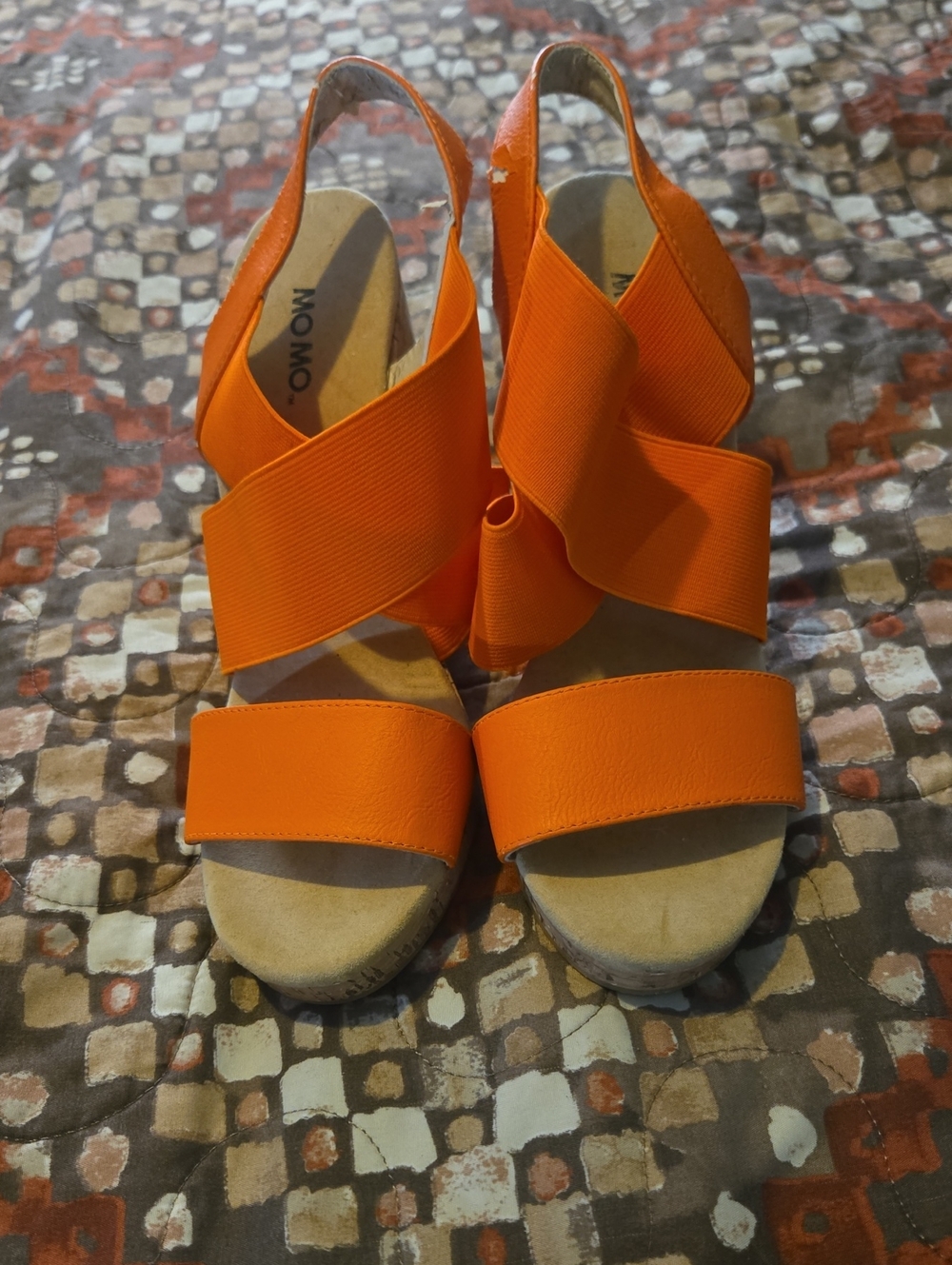 MomoDesign Orange Elastic Crossover Women’s Sandals